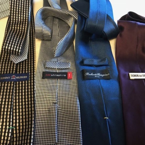 Men's Tie Bundle set of 4 - Various Brands, 100% Silk, Excellent Used Condition - Picture 4 of 10